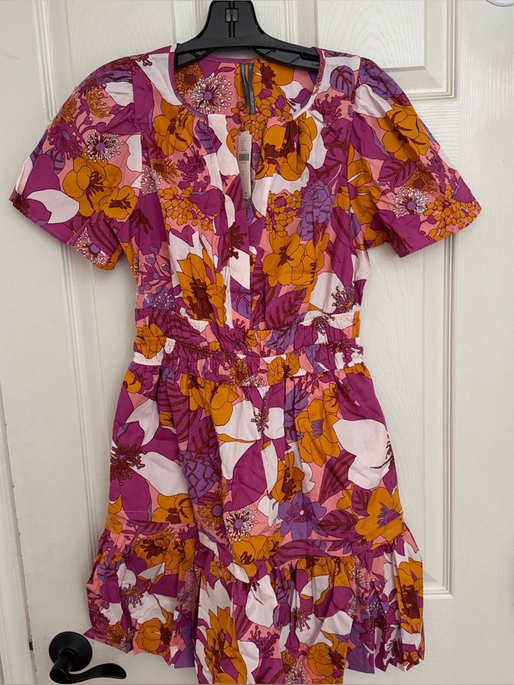 Anthropologie The Somerset Mini Dress in purple orange Floral Print